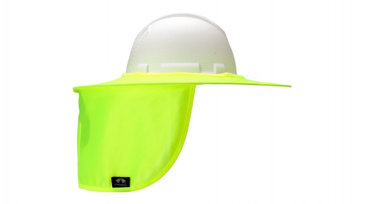 Hi-vis Yellow Collapsible Hard Hat Brim with Neck Shade 