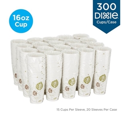 Dixie Pathways Paper Hot Cups 16 Ounce- 300 Per Carton 