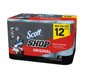 Scott Blue Shop Towels Original- 55 sheets/roll, 12 rolls per Case 