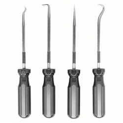 4 pc Hook & Pick Set with Screwdriver Handle 