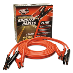 Automotive Booster Cables, 4/1 AWG, 20 ft, Red 