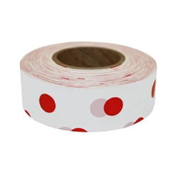 DOT Tape 1-3/16 X 300FT TAPE POLKA-DOTS RED/WHITE 